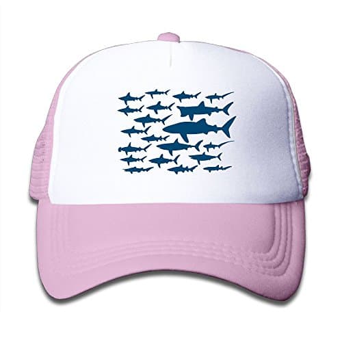 Ocean Shark Floral Sea Fish Youth Adjustable Mesh Hats Baseball Trucker Cap for Boys and Girls