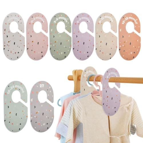 8pcs Baby Closet Divider for Closet Baby Wardrobe Organizer Nursery Hanger Month Dividers for Clothing Organizer Size Separators for Newborn to 2T(Color:Color)