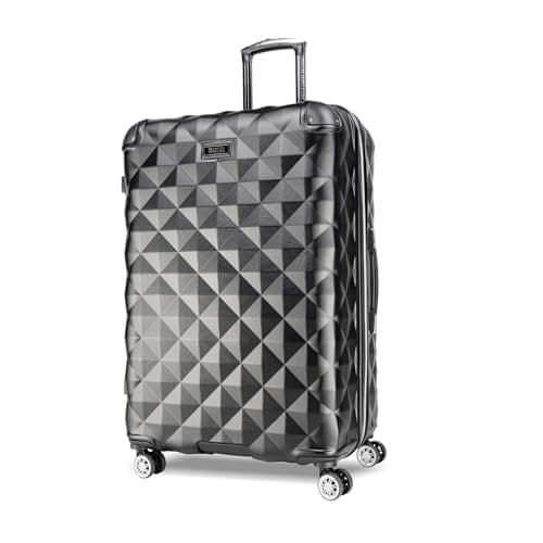 Kenneth Cole REACTION Diamond Tower Collection Lightweight Hardside Expandable 8-Wheel Spinner Travel Luggage, Black, 28-Inch Checked