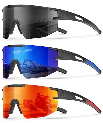 KALIYADI Polarized Sport Sunglasses-Men-Women Running-Sunglasses: Cycling Sun Glasses UV400 Driving Fishing 3packs