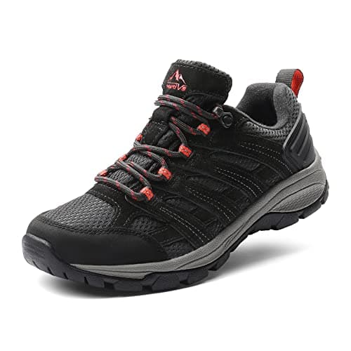 NORTIV 8 Women's Hiking Shoes Lightweight Breathable Mesh Walking Sneakers Outdoor Work Shoes Wander,Size 5,Black,SNHS222W