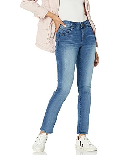 Democracy Women's Petite Ab Solution Straight Leg Jean