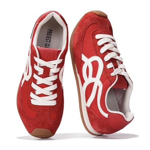 Project Cloud Lightweight Sneakers for Women with Memory Foam Insole Red