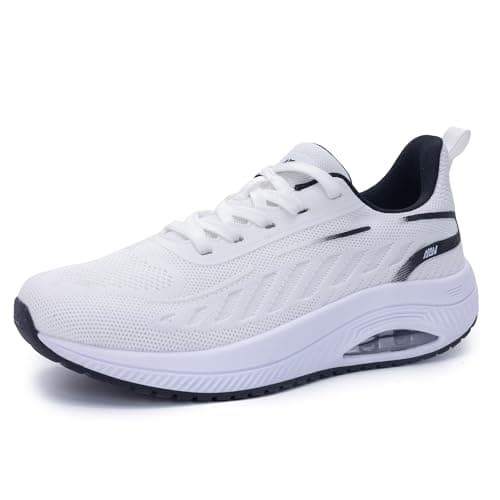 SHNMAE Women Arch Support Walking Shoes,Orthotic Non Slip Sneakers Comfort Working Shoes for Foot Pain Relief WhiteBlack Size 11