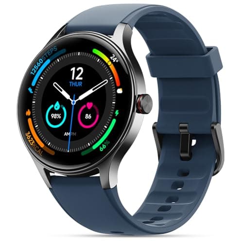 Woneligo Smart Watch,1.57inch AMOLED Touchscreen Fitness Watch for iPhone & Android,Heart Rate/Sp02/Sleep Monitor,110+ Sport Modes IP68 Waterproof Bluetooth Calls(Blue, 1.57)