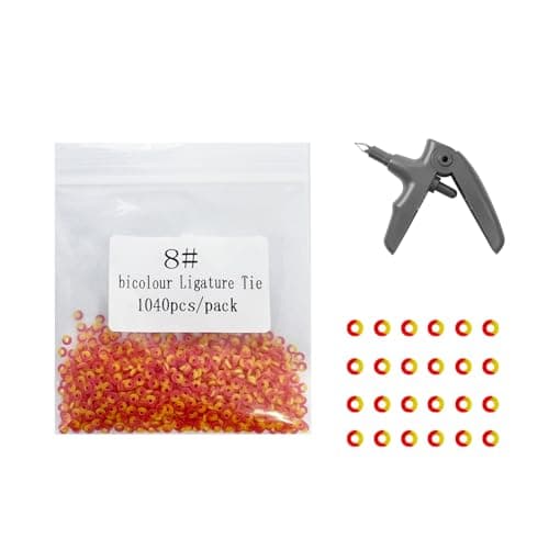 1040Pcs Orthodontic Ligature Ties with Orthodontic Ligature Gun, YOUYA DENTAL Colorful Ties Bands Rubber Multi-Color Elastic Teeth Orthodontic Ligature Rubber Bands for Brace and Orthodontic Procedure