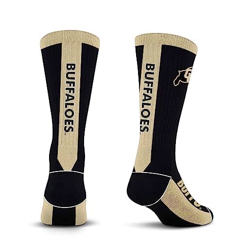 For Bare Feet NCAA COLORADO BUFFALOES MVP Crew Sock Team Color Large