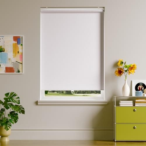 BGBL Window Blinds for Home,Cordless Blackout Roller Shades,Pull Down Blinds,Temporary Blackout Shades,Roller Blinds,Inside Mount,Door Curtains,Thermal Insulation Treatments (White, 35" W x 72" H)