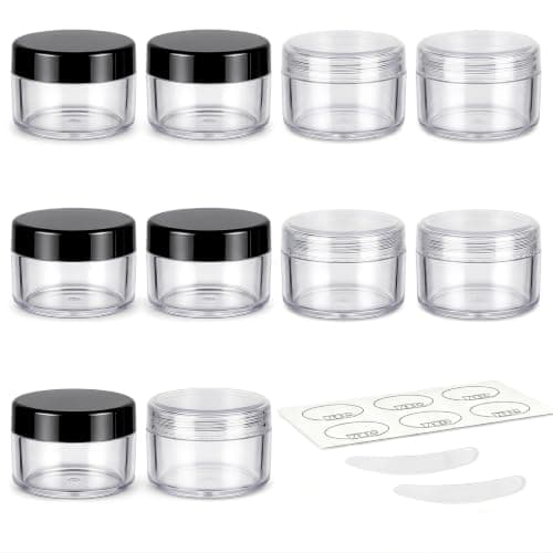 ZEJIA 10pcs Small Travel Containers, 5 Gram Sample Containers with Lids