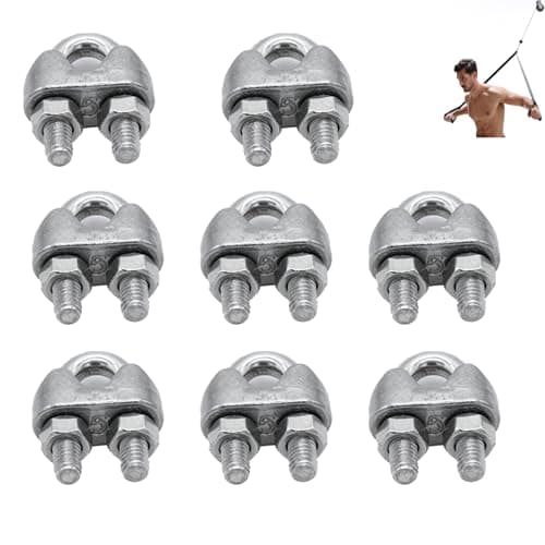 Ltvhuok 8 Pcs Cable Ball Stopper Cable Rope, 5mm Cables Fitness Equipment Wire Rope Port Joint for Home Gym,Attachments for Cable Machine Accessories (Wire Rope Clamp)