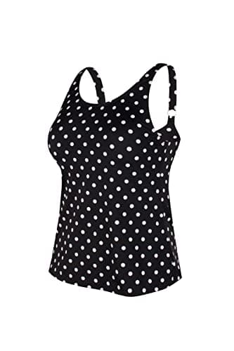JINXUEER Women's Plus Size Short Tankini Swimsuit Top Athletic Bathing Suit No Bottoms