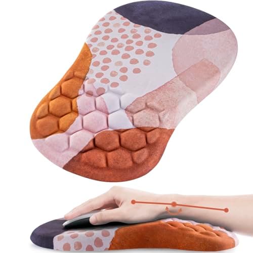 Laokiiy Mouse Pad Wrist Support, Ergonomic Mouse Pad with Wrist Rest, Comfortable Computer Mouse Pad for Laptop, Pain Relief Mousepad with Non-Slip PU Base Boho