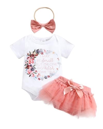 QITUDATEY 9-12 Month Girl Clothes, 1 Year Old Girl Clothes, Infant Short Sleeve Summer Romper Photoshoot Outfits Pink