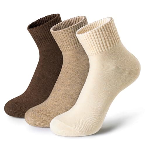 COZYOFFI Cotton Women Boot Socks: Aesthetic Soft Crew for Fall Winter Size 6-11 (3 Pack)