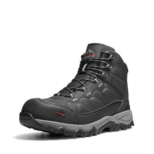 NORTIV 8 Waterproof Steel Toe Boots for Men Slip Resistant Safety Industrial Boots Paladin-Steel,Size 8.5,Black-Leather,JS19004M-STEEL