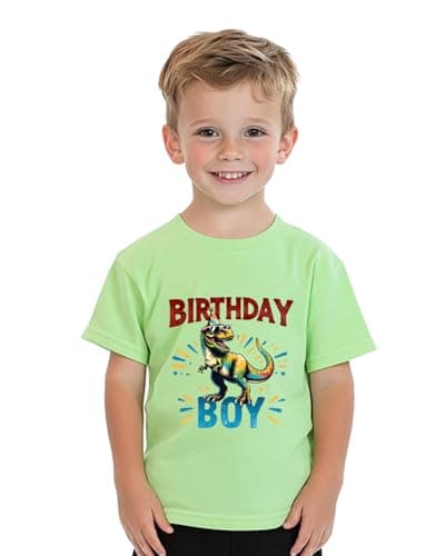 Birthday Boy Shirt Toddler 2nd 3rd 4th 5th 6th 7th 8th Dinosaur Shark Graphic T-Shirt Birthday Gift Short Sleeve Cotton Tee