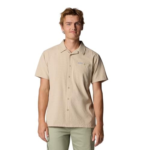 Columbia Men's Utilizer Short Sleeve Camp Shirt, Ancient Fossil, 5X Tall