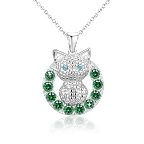 Esirly Birthday Gifts for Girls Cat Necklaces for Girls Cute Adjustable Birthday Gifts for Women Daughter Granddaughter Niece 16+2 Inches