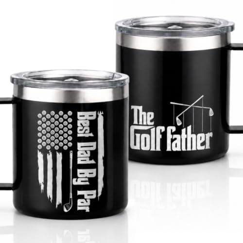 AT2Z GLOBAL Fathers Day Golf Gifts, Golfs Gifts for Men, Dad, Golfer, Grandpa from Daughter, Son, Kids, 14oz Golfer Coffee Mug, The Golf Father Mug, Gifts for Father’s Day, Birthday