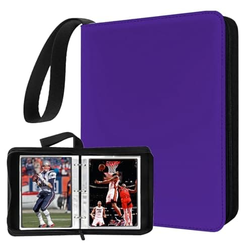 Mini Card Binder 1-Pocket - Super Lightweight Zipper Binder Holds 80+ Trading Cards, Top Loading Collectible Album for TCG, MTG, Sports & Game Cards, Portable Gift for Girls & Collectors (Purple)