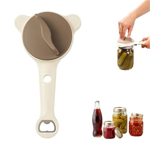 ULIECHIL 4-in-1 Adjustable Jar & Bottle Opener for Seniors & Weak Hands