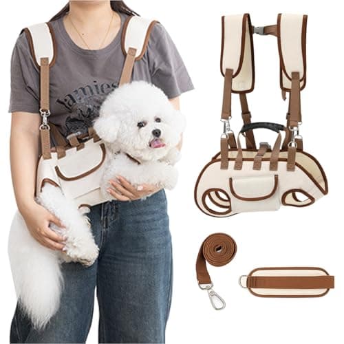 Dog Carrier Backpack for Small Pets, Breathable Detachable Travel Pet Bag with Adjustable Straps, Portable Hands-Free Dog Cat Carrier Backpack for Hiking, Walking & Camping (S)
