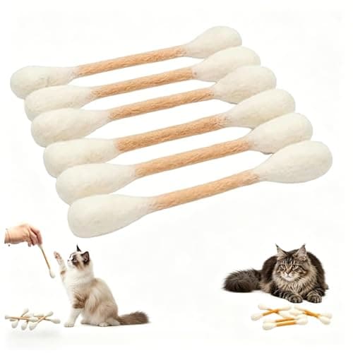 Giant Cotton Swab Cat Toys with Catnip 6 Pack, DurableFelt Kitten Teething Chew Toys, Interactive Kitty KickerSticks for Boredom Relief, Dental Teething & AnxietyCalming Toy for Cats Kittens-A