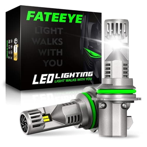FateEye 9007 Fog Light Bulbs - 60000LM 6500K LED Light Bulb with Turbo Cooling Fan, 1:1 Size, Super Brightness, Non-Polarity, Plug and Play, Pack of 2