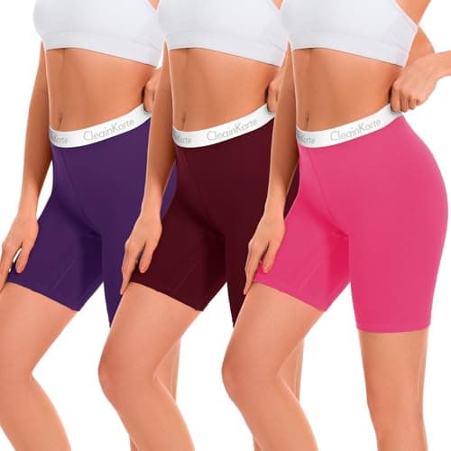CleainKorte Womens Boy Shorts Underwear Cotton Anti Chafing Boxers Briefs High Waisted Boyshorts Panties Strech 3 Pack Multicolor 2XL