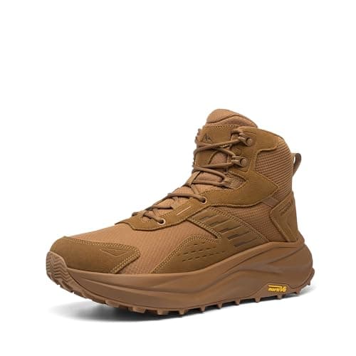 NORTIV 8 Men's Wide Toe Box Hiking Boots Low Drop Waterproof Outdoor Trekking Camping Shoes Katahdin,Size 9,Coyote,SNHB25001M