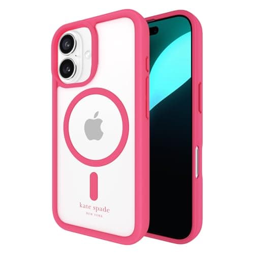 kate spade new york iPhone 16 Case - Compatible with MagSafe - Designer Phone Case - Pom Pom Pink