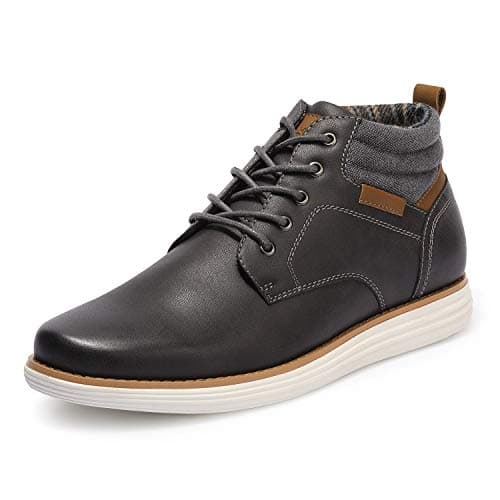 Bruno Marc Men's Mid Top Chukka Sneaker Lace Up Dress Boot,Size 9.5,Dark/Grey,GRAND-HIGH