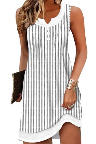 Sundresses for Women Swimsuit Cover Ups Summer Dresses Striped Beach Dress