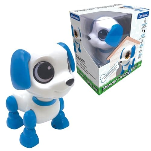 LEXiBOOK Power Puppy - Mini - My Little Robot Dog - Robot Dog with Sounds, Music, Light Effects, Voice Repeat and Sound Reaction, Toy for Boys and Girls - ROB02DOG