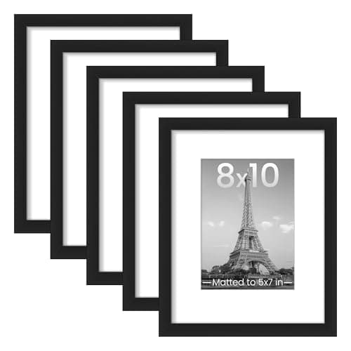 upsimples 8x10 Picture Frames, Gallery Wall Frames Set of 5, Black