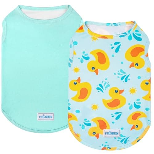 KYEESE 2Pack Sun Protection Dog Cooling Shirt for Small Dogs, Duck+Blue