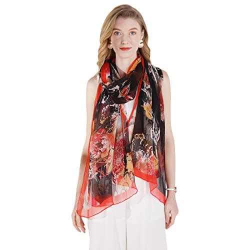DANA XU Pure Silk Crinkle Georgette Large Size Wedding Pashmina Shawls and Wraps Scarfs for Women