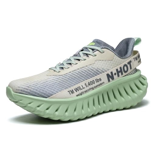 DIPAIYING Chunky Fashion Walking Shoes for Women & Men Breathable Casual Sneakers Lightweight Gym Workout Tennis Shoes Green Size 6.5