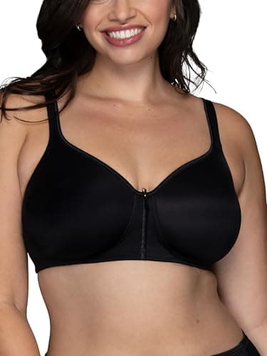 Vanity Fair Womens With 2-way Convertible Straps, Body Caress Full Coverage, Lightly Lined Cups Up To Dd Bra, Wirefree - Black, 42C US
