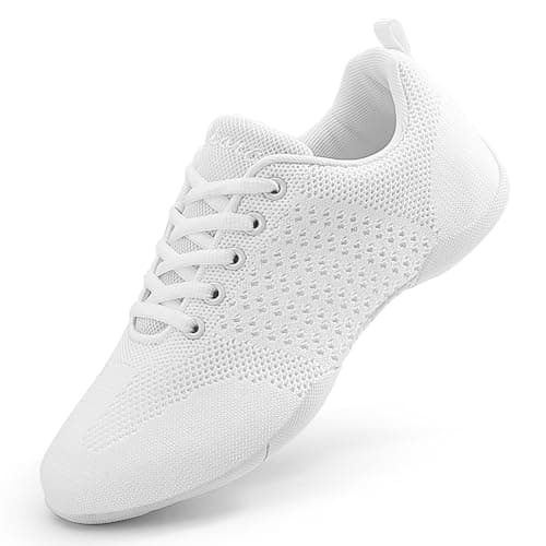 GlideMoves Little Kid Girls White Mesh Tumbling Cheer Shoes US 13.5