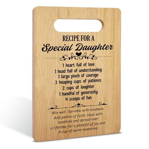 Gifts for Daughter, Recipe for a Special Daughter Bamboo Cutting Board Gifts, Daughter Birthday Gifts from Mom, Christmas Mother's Day Gifts For Best Daughter, Home Kitchen Decorations -08