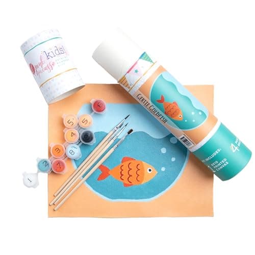 Pink Picasso Kits Gertie Goldfish Kids Paint by Numbers Kit, 8x10 Fish Art