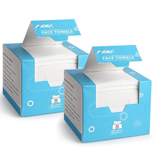 AIDEA Face Towels Disposable-100Ct (2 Box), Face Cloths for Sensitive Skin
