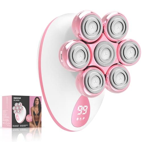 Electric Razors for Women, 7D Rotary Shaver for Legs Bikini Rechargeable, Wet/Dry Hair Removal Kit for Whole Body, Cordless Lady Trimmer Groomer, Wider Shaving Surface, Peach