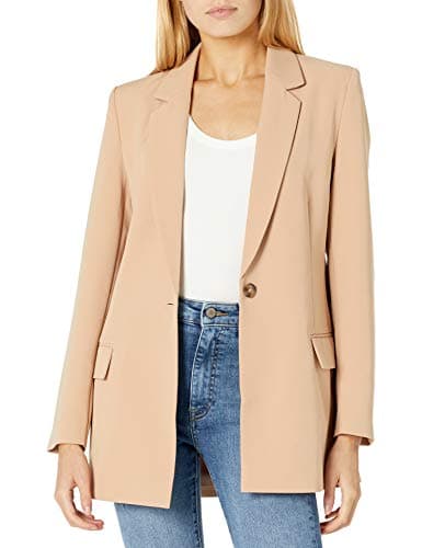 The Drop Women's Blake Long Blazer, Praline, XX-Large
