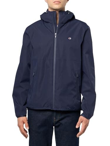 Champion Men's Performance Windbreaker Rain Jacket with Hood, Peacoat, Large