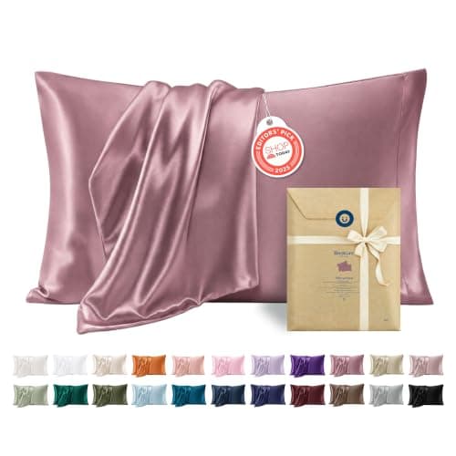 Bedsure Satin Pillowcases King Set of 2, Silky Pillow Cases, Nostalgia Rose