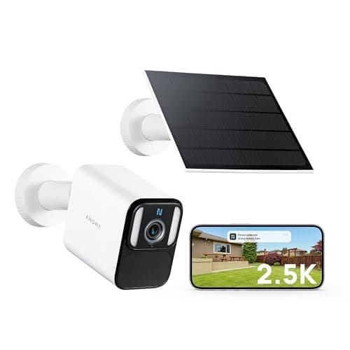 Anona Lucio 2.5K Security Camera Outdoor Battery Wireless with Solar Powered, Color Night Vision & 138° FOV, Multi-Object Detection, No Hub Needed, Two-Way Audio, IP67