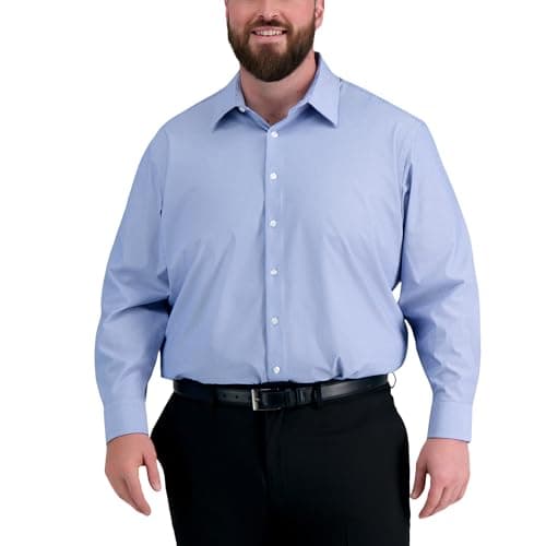 Haggar Mens Smart Wash® Classic Fit Comfort Stretch Dress Shirt - Big or Tall Sizes Blue Stripe