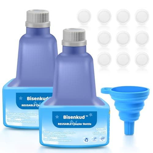 Bisenkud 2 Pack Refillable Bottle for Swiffer® Wet Jet™ Mop - 500ml /17 FL OZ - Leak-Proof HDPE Solution Bottle, Empty，Not for Power mop